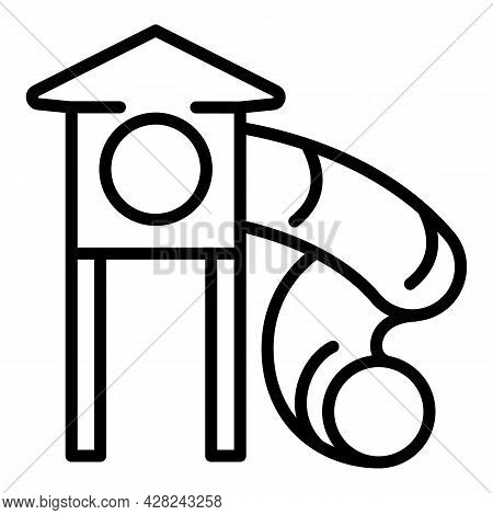 Kid Playground Slide Pipe Icon. Outline Kid Playground Slide Pipe Vector Icon For Web Design Isolate