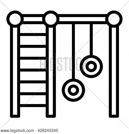 Gym Kid Playground Icon. Outline Gym Kid Playground Vector Icon For Web Design Isolated On White Bac