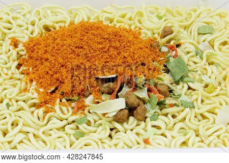 Instant Chinese Noodles With Hot Spices In A Disposable Bowl