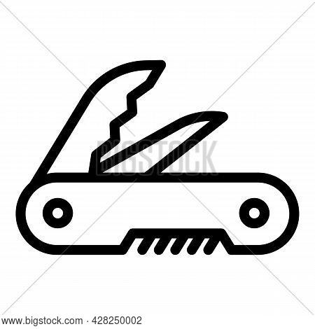 Red Penknife Icon. Outline Red Penknife Vector Icon For Web Design Isolated On White Background