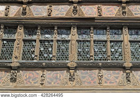 Strasbourg, France, June 23, 2021 : Kammerzell House Facade. This Historical Monument Is An Archetyp