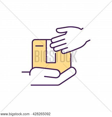 Medical Supplies Donation Rgb Color Icon. Humanitarian Aid And Health Assistance. Charitable Hospita
