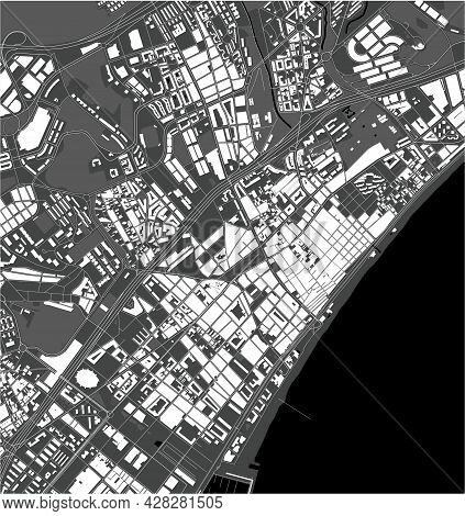 Map Of The City Of Badalona, Spain