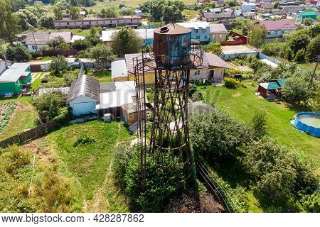 Water Tower Of Hyperboloid Design By Engineer Shukhov In The Village Of Sovkhoz Pobeda, Kaluzhskiy R