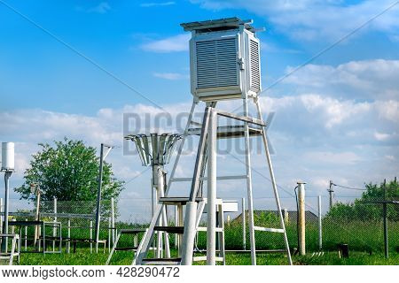 Measurement Site At A Weather Station With Various Meteorological Instrumentation