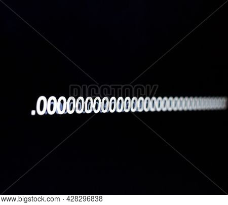 Zeroes On The Black Screen. Abstract Numbers.