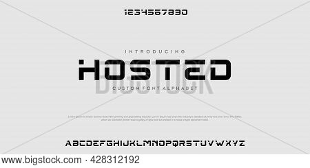 Abstract Minimal Modern Alphabet Fonts. Typography Technology Vector Illustration