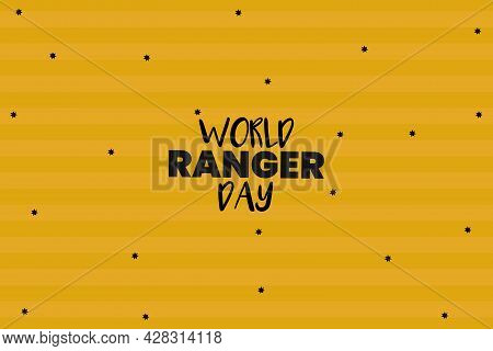 World Ranger Day Black Typography Text On Isolated Yellow Background. 