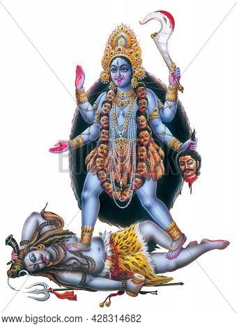 Hindu Festival Ma Kali, Goddess Dugra High Resolution Photo