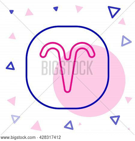 Line Aries Zodiac Sign Icon Isolated On White Background. Astrological Horoscope Collection. Colorfu