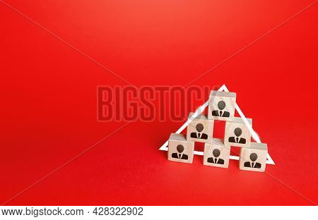 Strong Monolithic Company Structure. Hierarchical Pyramid Concept. Society Or Business Ranking Syste