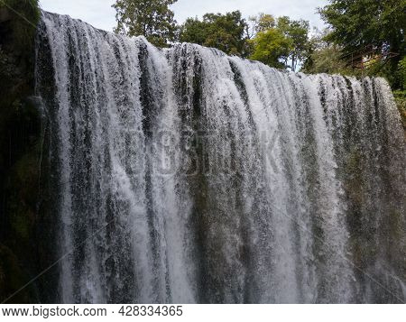 Famous Waterfalls In Historical Town Of Jajce, Where The Pliva River Meets The River Vrbas