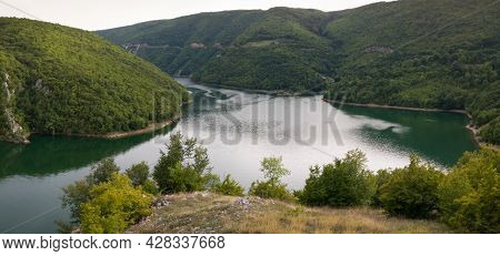 Bocac Artificial Lake In The Canyon Of The River Vrbas Between The Manjaca And Cemernica Mountains I