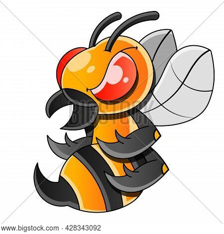 Honey Bee Or Wasp Flat Vector Icon For Apps