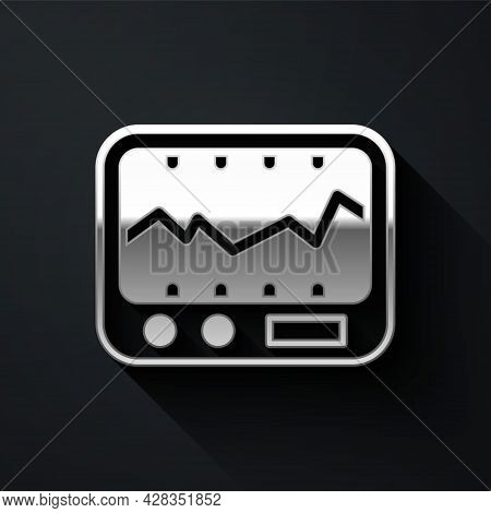 Silver Electrical Measuring Instrument Icon Isolated On Black Background. Analog Devices. Measuring 