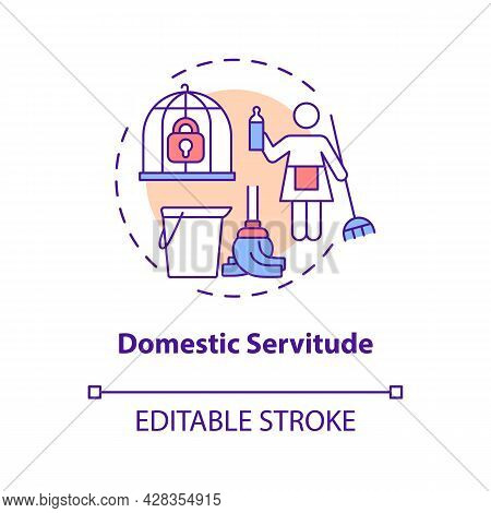 Domestic Servitude Concept Icon. Domestic Slavery Abstract Idea Thin Line Illustration. Forced Clean