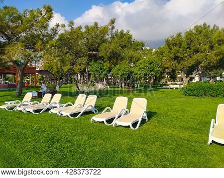Beldibi, Kemer, Antalya, Turkey - May 11, 2021: The Territory Of The Rixos Beldibi Hotel