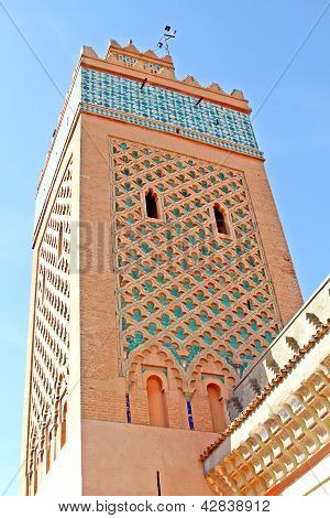 Moulay Al Yazid Moské og Minaret i Medina af Marrakech, Marokko