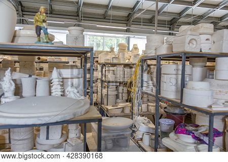 Inside The Workshop Of A Faience Manufacturing Company. Konakovo, Russia