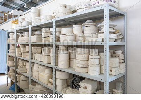 Inside The Workshop Of A Faience Manufacturing Company. Konakovo, Russia