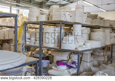 Inside The Workshop Of A Faience Manufacturing Company. Konakovo, Russia
