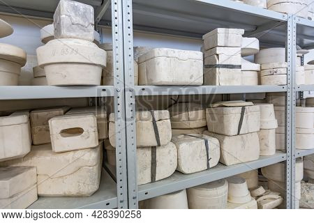 Inside The Workshop Of A Faience Manufacturing Company. Konakovo, Russia