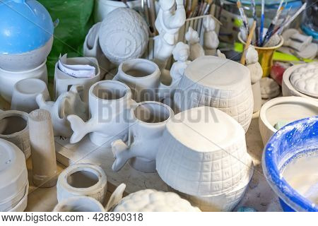 Inside The Workshop Of A Faience Manufacturing Company. Konakovo, Russia