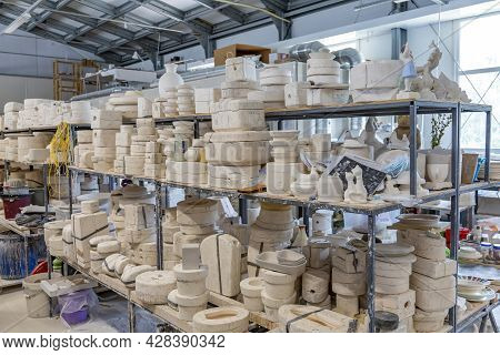 Inside The Workshop Of A Faience Manufacturing Company. Konakovo, Russia