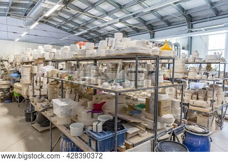 Inside The Workshop Of A Faience Manufacturing Company. Konakovo, Russia