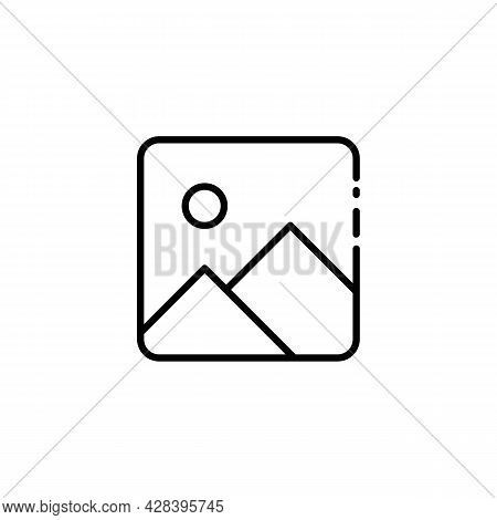 Simple Galery Thin Line Icon In Black On White. Trendy Flat Isolated Symbol Sign Can Be Used For: Il