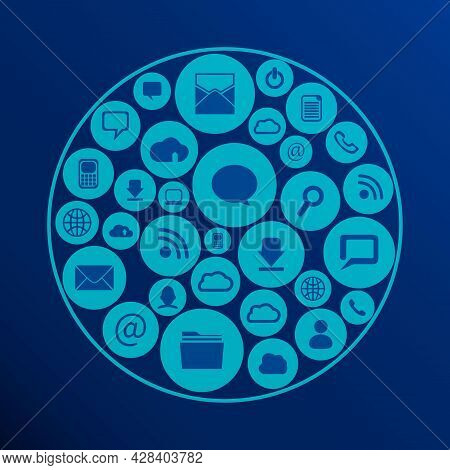 Wallpaper In The Style Of Business With Various Signs. Vector Illustration.