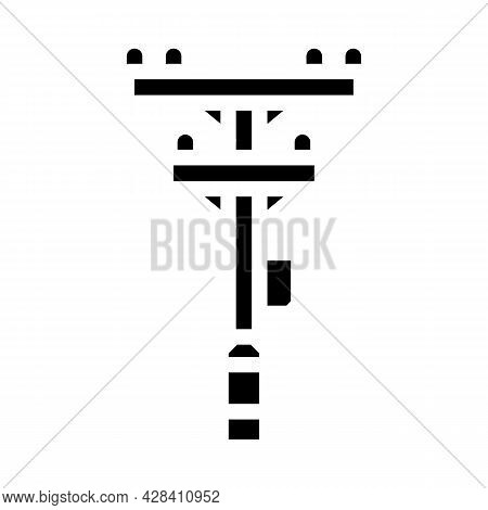 Electric Poles Glyph Icon Vector. Electric Poles Sign. Isolated Contour Symbol Black Illustration