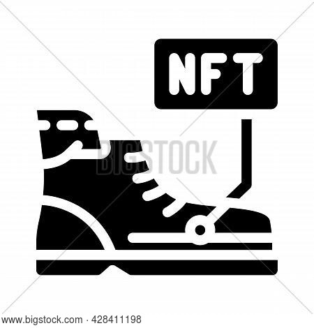 Virtual Blockchain-based Sneakers Glyph Icon Vector. Virtual Blockchain-based Sneakers Sign. Isolate