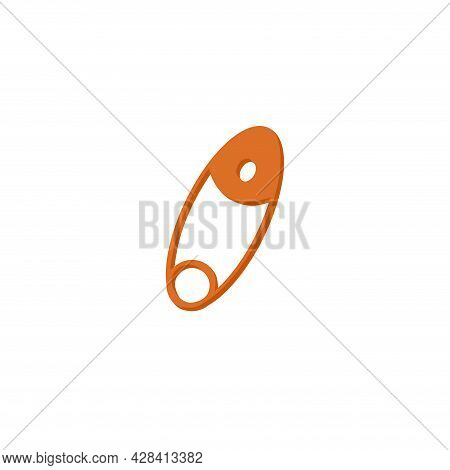 Clothes Pin Clipart. Safety Pin Simple Vector Clipart.