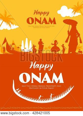 Ccelebration Background For Happy Onam Festival Of South India Kerala