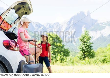 Tourists In The Mountains Of Albania, Theth