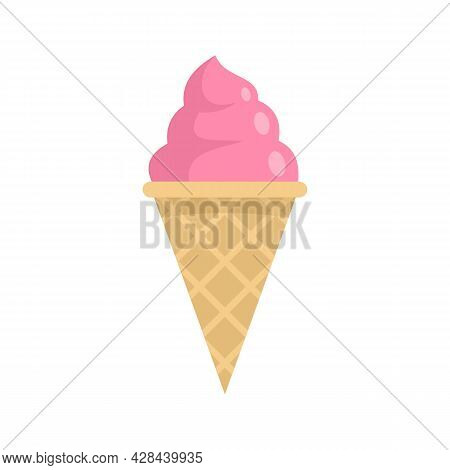 Milk Shake Ice Cream Icon. Flat Illustration Of Milk Shake Ice Cream Vector Icon Isolated On White B