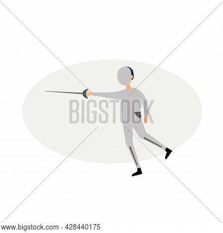 Fencer Clipart. Fencer Simple Vector Clipart. Fencer Isolated Clipart.