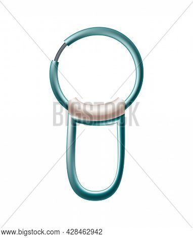 Carabiner clasp. Metal carabine for climbing rope link. Snap hook for bag, safety or protecting accessory. Claw clasp, climbing equipment