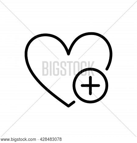 Wish List Icon. Heart With Plus. Wishlist Icon. Add To Favorites. Vector Illustration Isolated On Wh