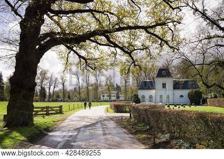 Hikers On The Den Treek Estate Near Leusden
