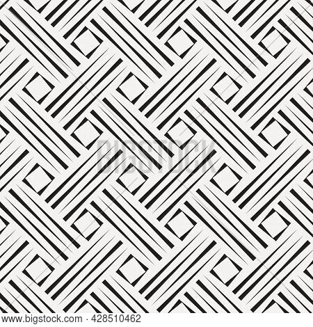 Vector Pattern Repeating Four Rows Of Checkered Plates With Square In Center, Texture Background. Pa