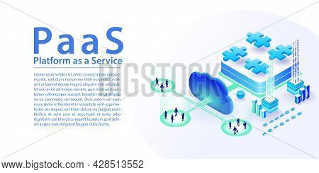 Paas Platform As A Service Concept Infographic. Isometric 3d Vector Illustration Of Different Module