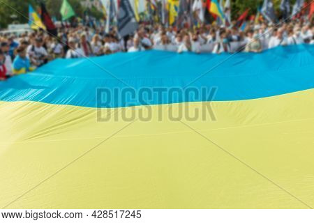 Crown Of People With Ukrainian Flag