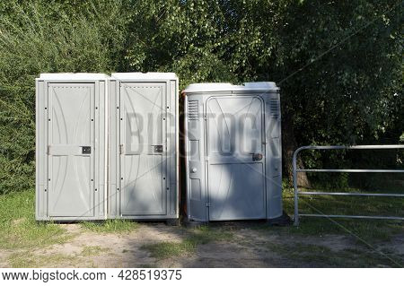 Two Bio Toilet Cabins In The Forest