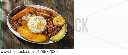 Bandeja Paisa Most Representative Dish Of Colombia And The Insignia Of Antioquia Gastronomy