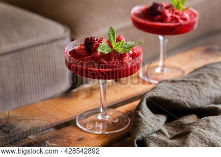 Slushy Or Slushie Cocktail For Relaxing Afternoon At Home