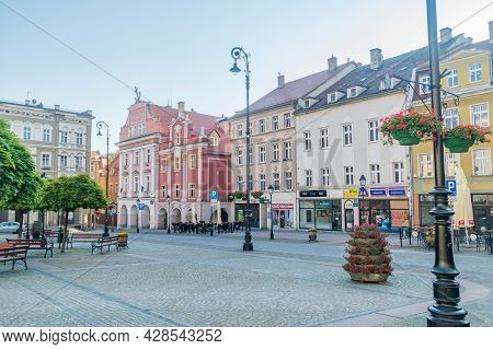 Walbrzych, Poland - June 3, 2021: Market Square In Walbrzych.