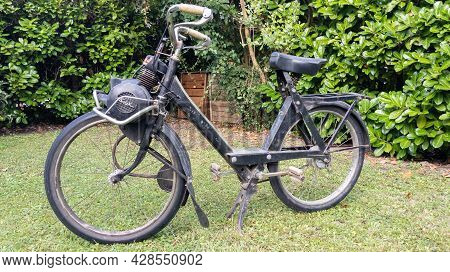 Bordeaux , Aquitaine France - 07 25 2021 : Solex 3800 French Black Moped Vintage From Sixties Name V