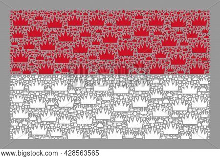 Mosaic Rectangle Indonesia Flag Constructed Of Royal Elements. Royalty Vector Mosaic Indonesia Flag 